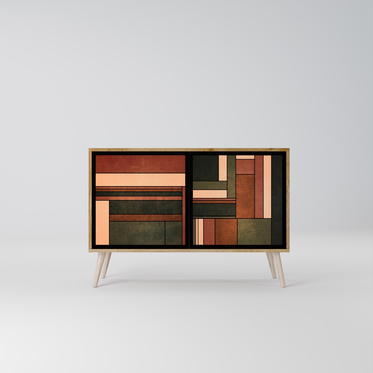 Credenza a 2 ante FIGURES OF NATURE in effetto rovere