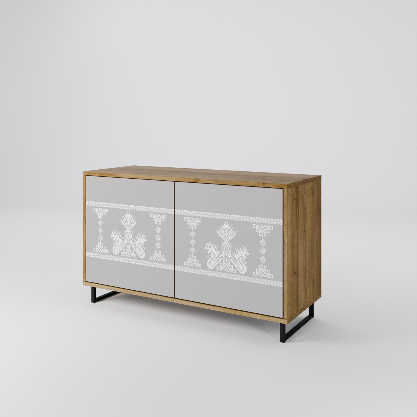Credenza a 2 ante THAI GRAY effetto rovere