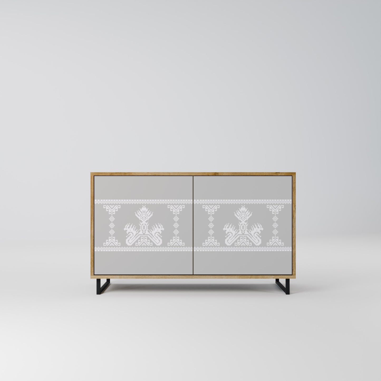 Credenza a 2 ante THAI GRAY effetto rovere