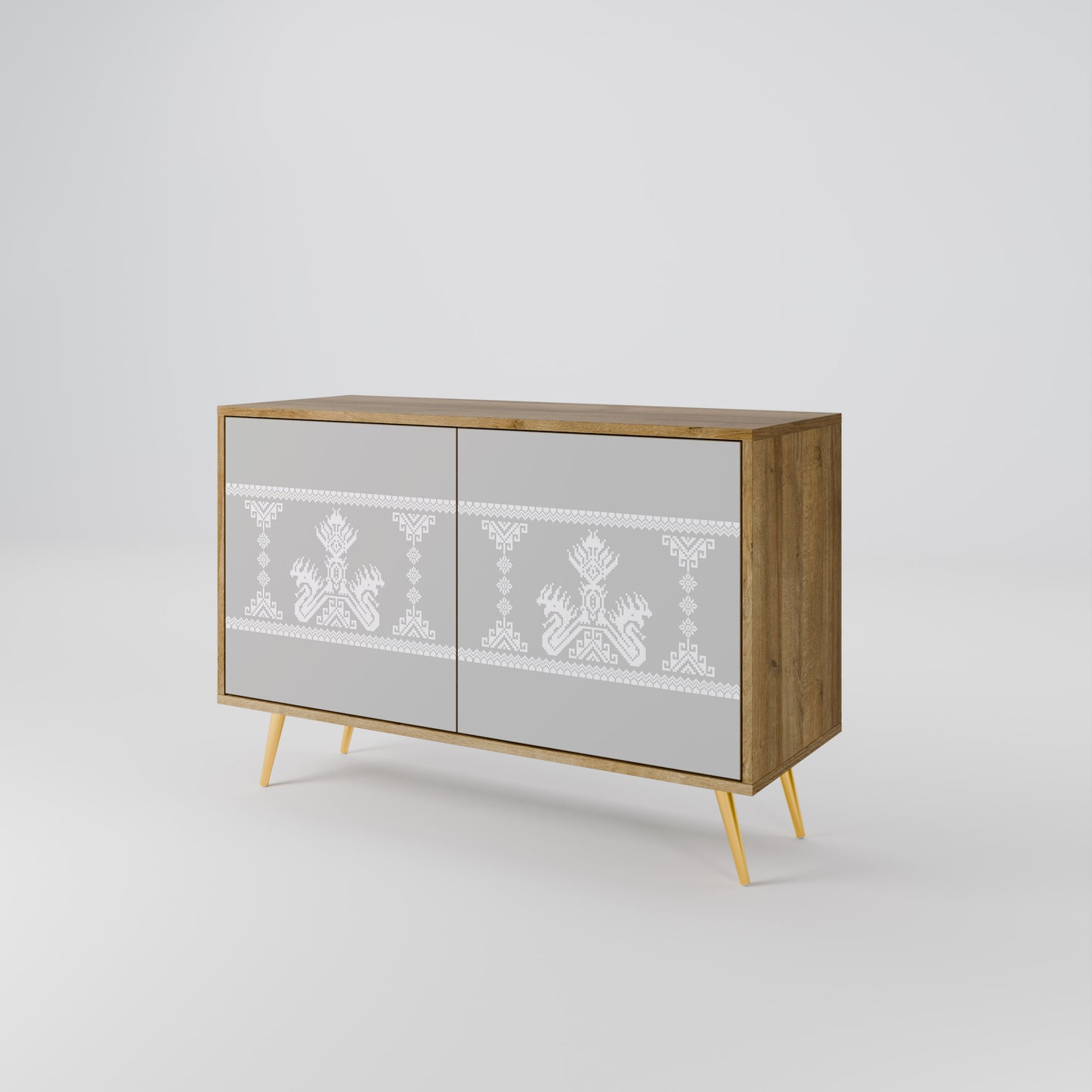 Credenza a 2 ante THAI GRAY effetto rovere