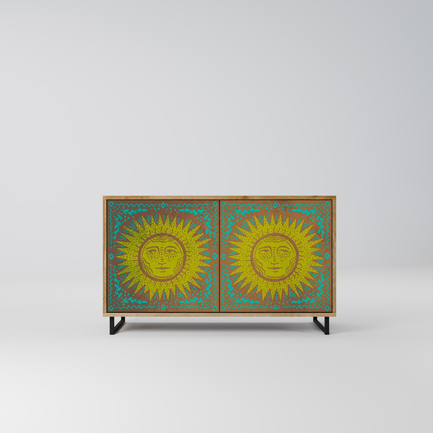Credenza a 2 ante SUNSHINE EULOGY in effetto rovere