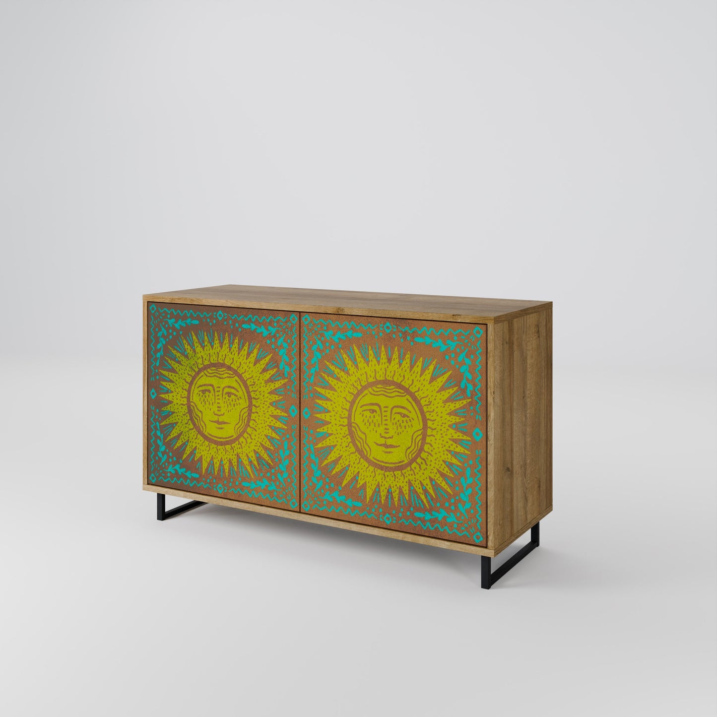 Credenza a 2 ante SUNSHINE EULOGY in effetto rovere