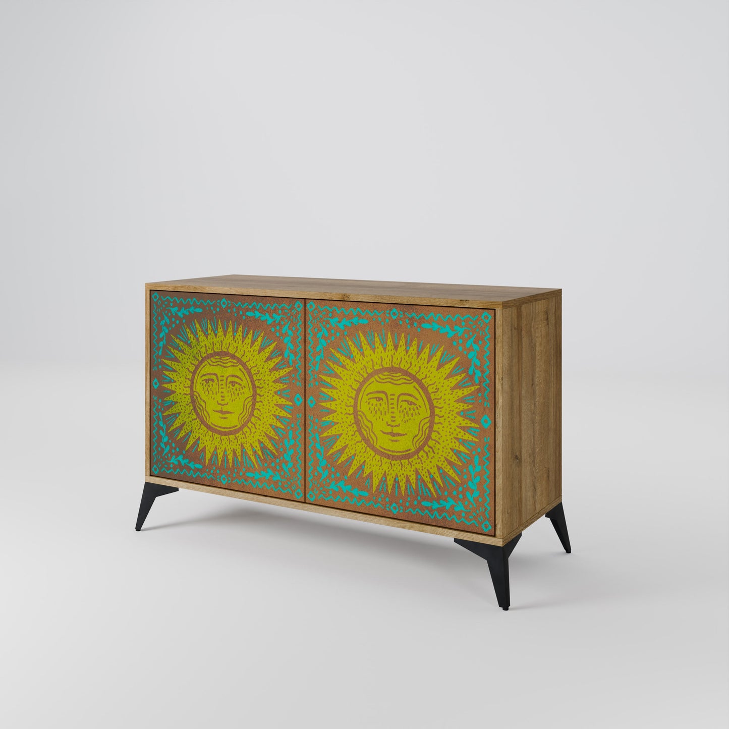 Credenza a 2 ante SUNSHINE EULOGY in effetto rovere