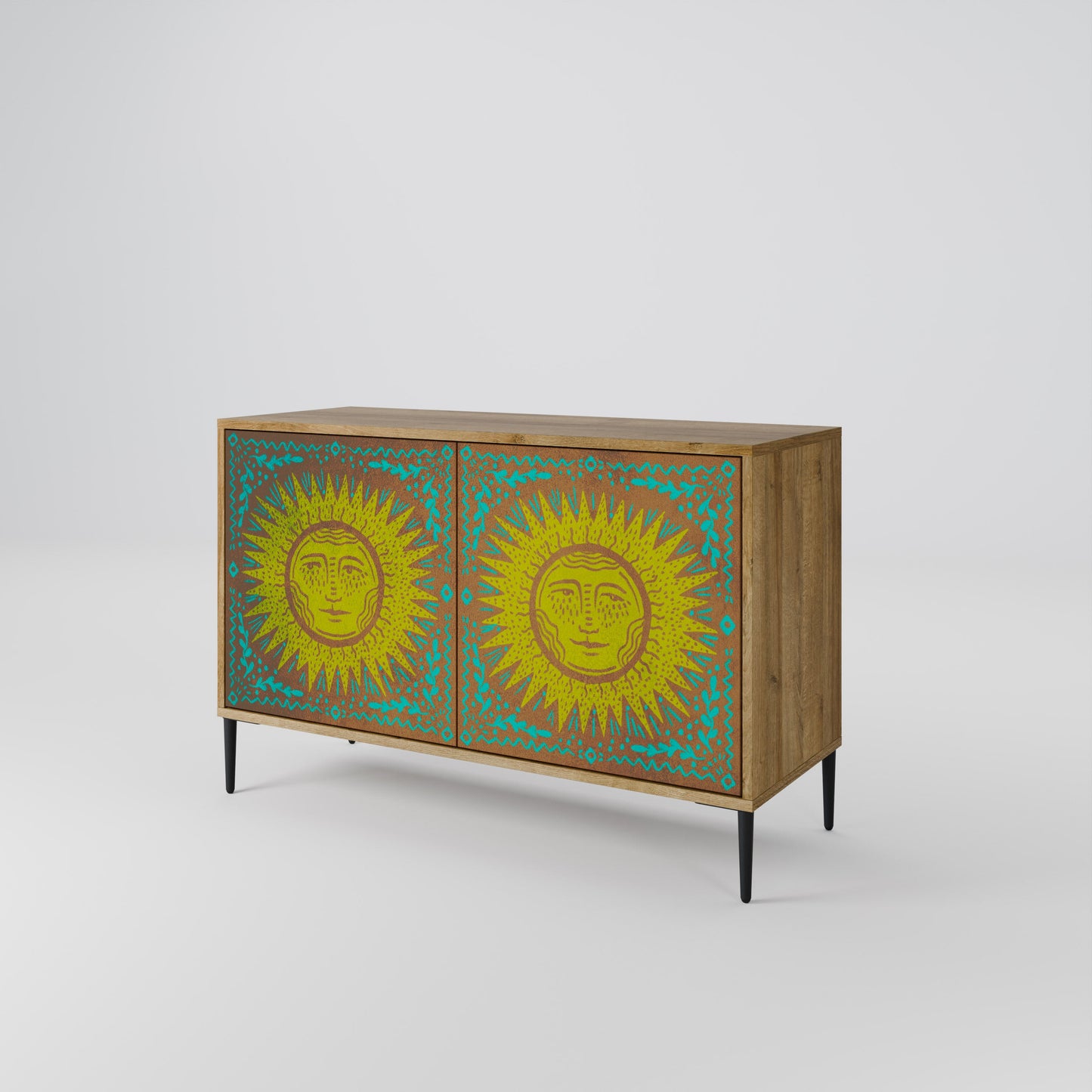 Credenza a 2 ante SUNSHINE EULOGY in effetto rovere