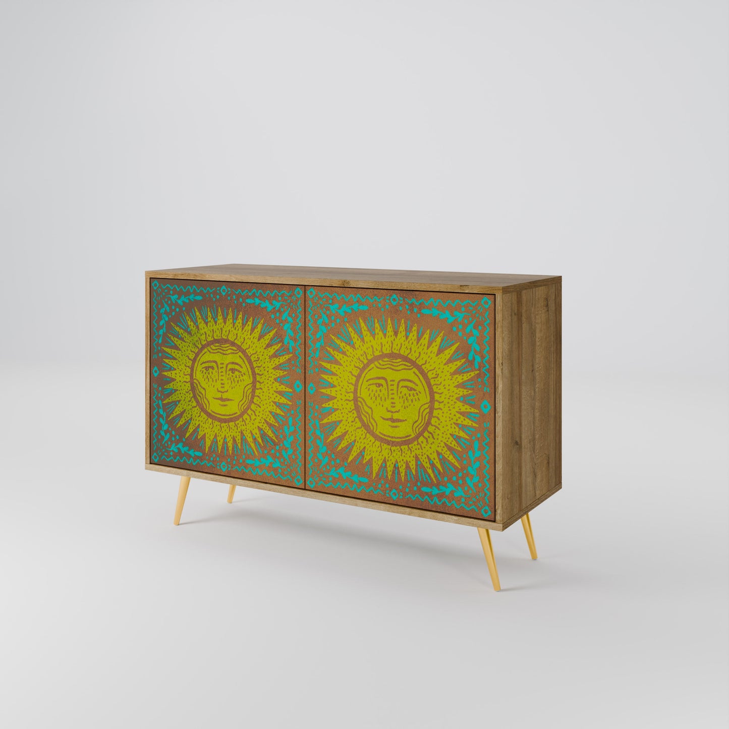 Credenza a 2 ante SUNSHINE EULOGY in effetto rovere