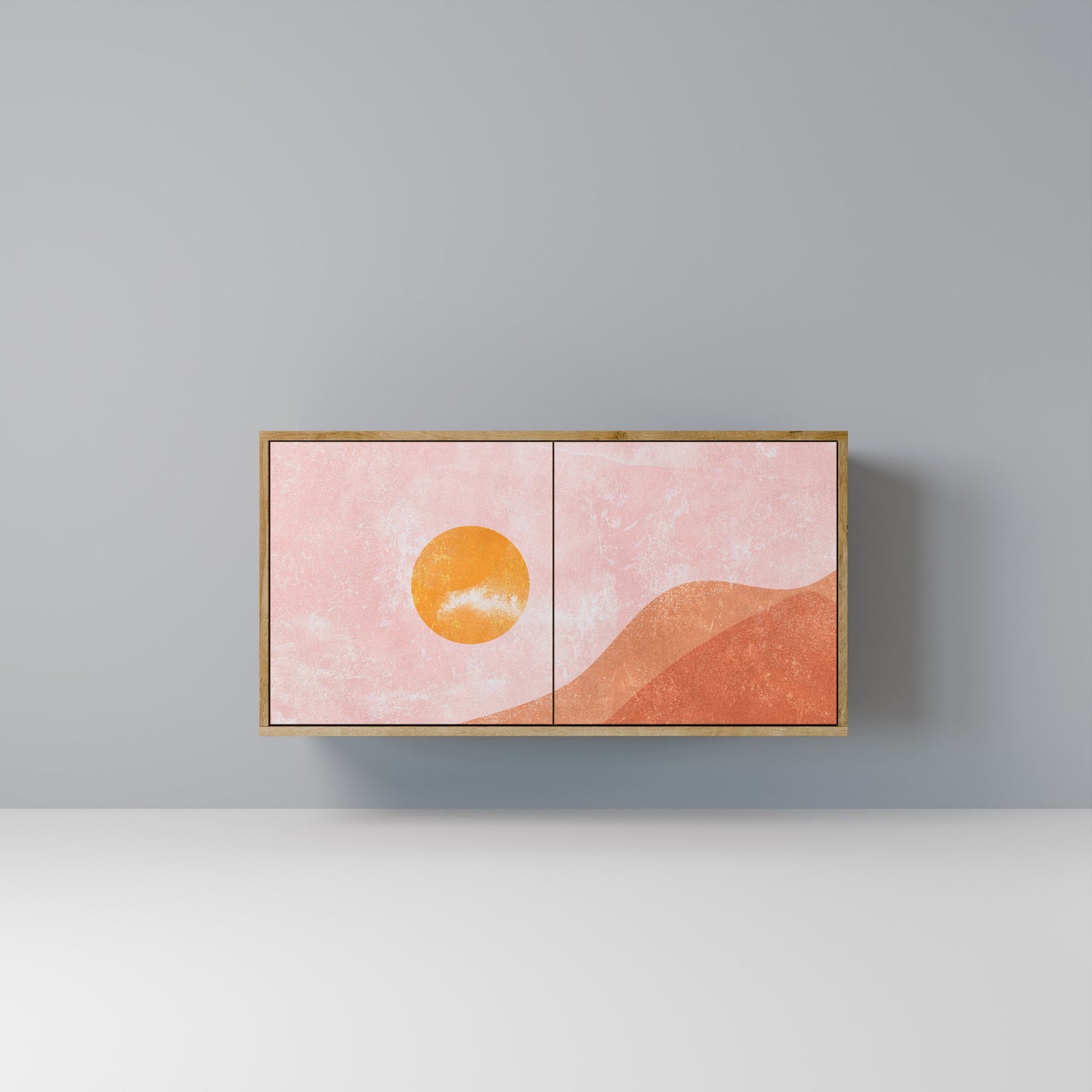 Credenza LUMINOUS SUNLIGHT a 2 ante in effetto rovere