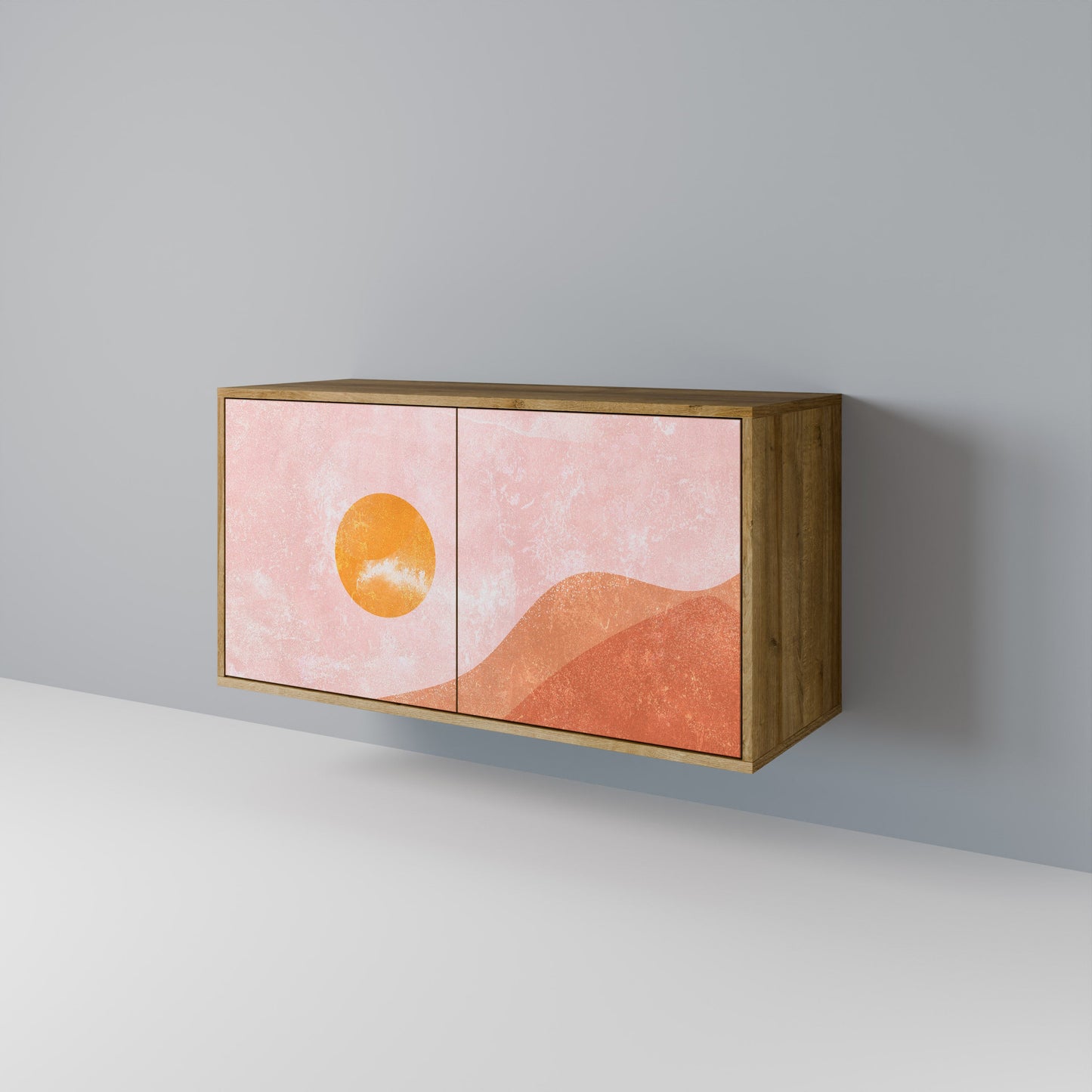 Credenza LUMINOUS SUNLIGHT a 2 ante in effetto rovere