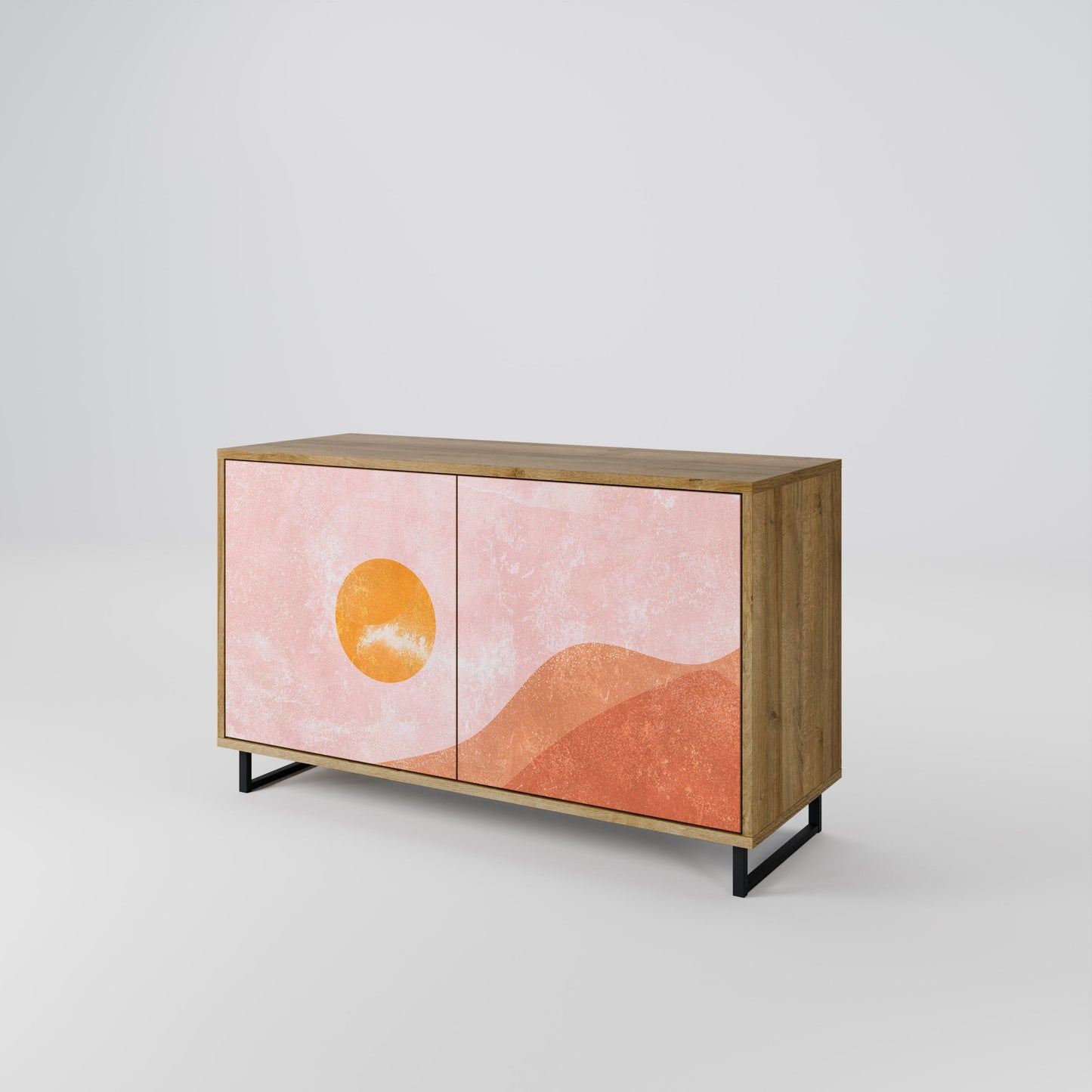 Credenza LUMINOUS SUNLIGHT a 2 ante in effetto rovere