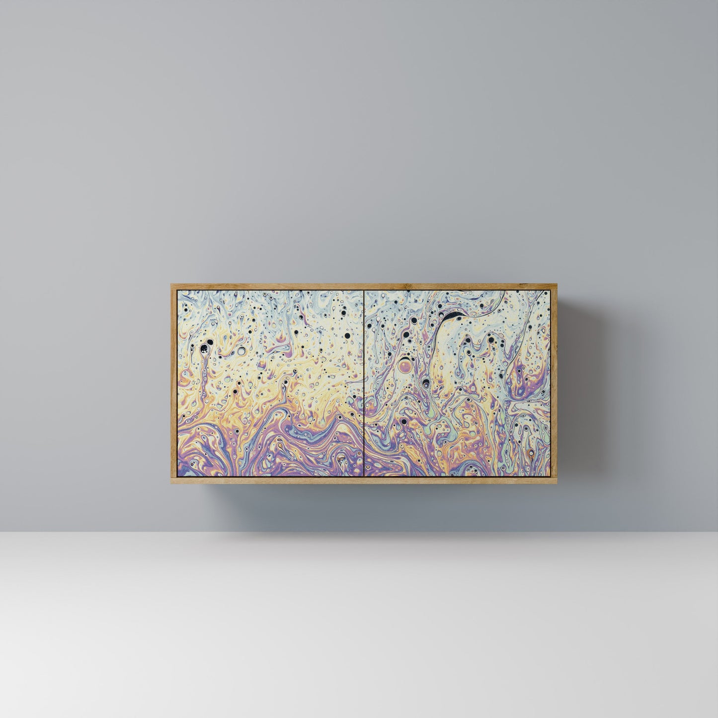 Credenza a 2 ante MOSAIC OF COLORS in effetto rovere