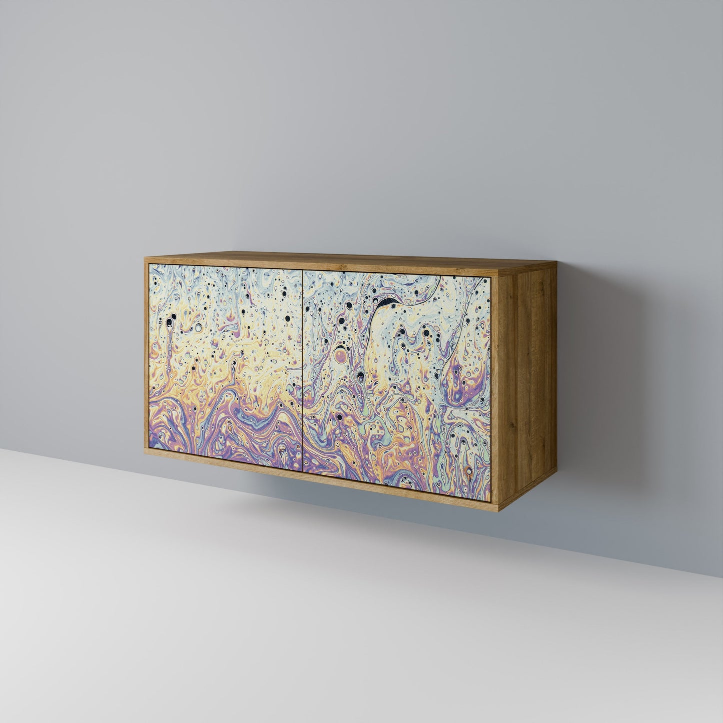 Credenza a 2 ante MOSAIC OF COLORS in effetto rovere