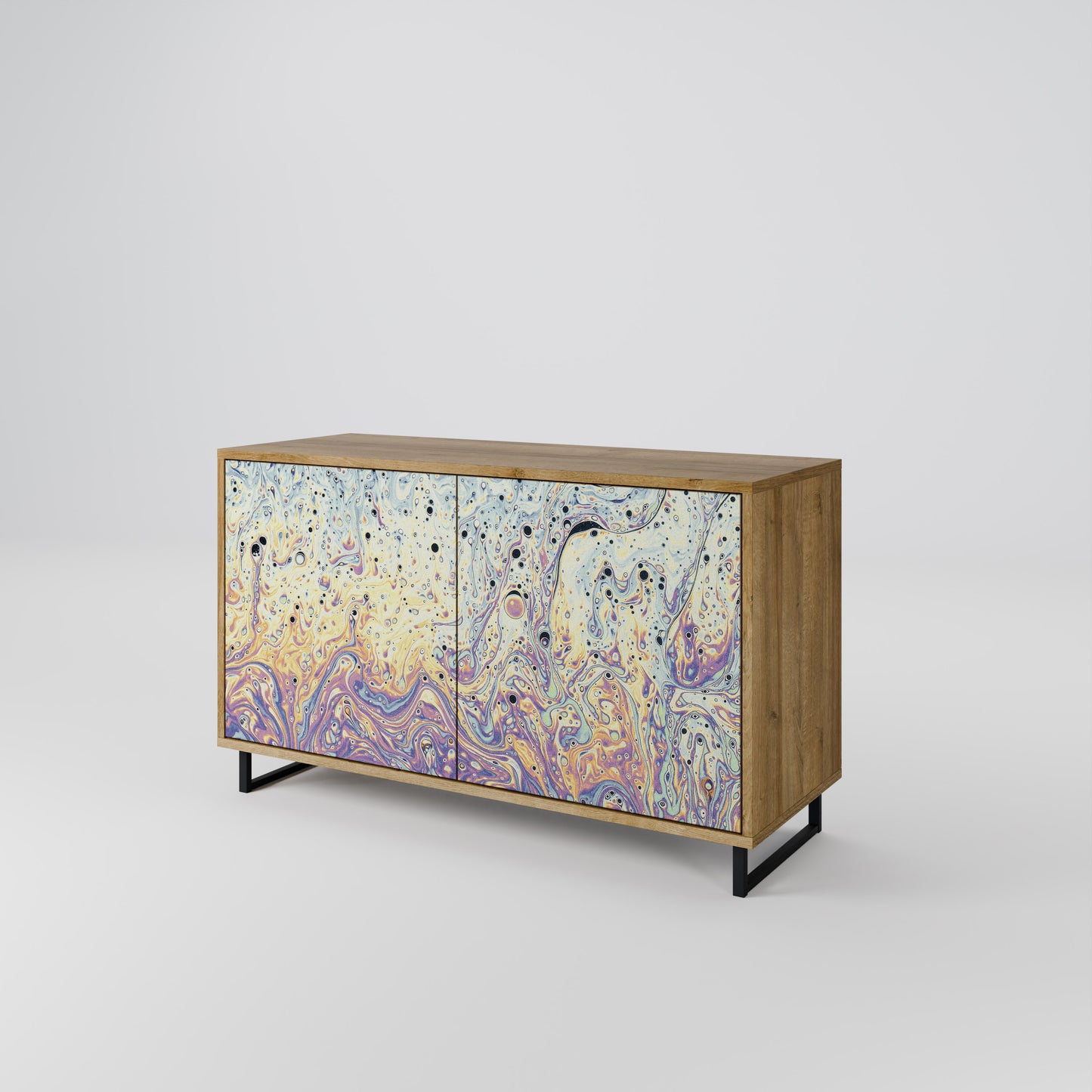 Credenza a 2 ante MOSAIC OF COLORS in effetto rovere
