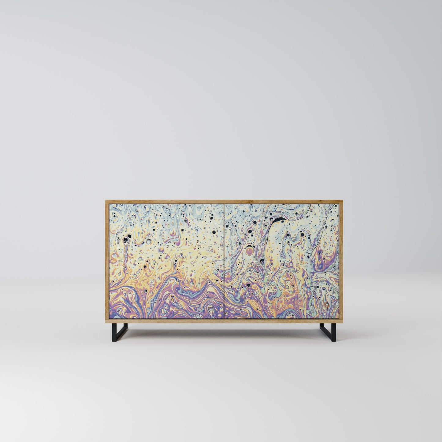 Credenza a 2 ante MOSAIC OF COLORS in effetto rovere