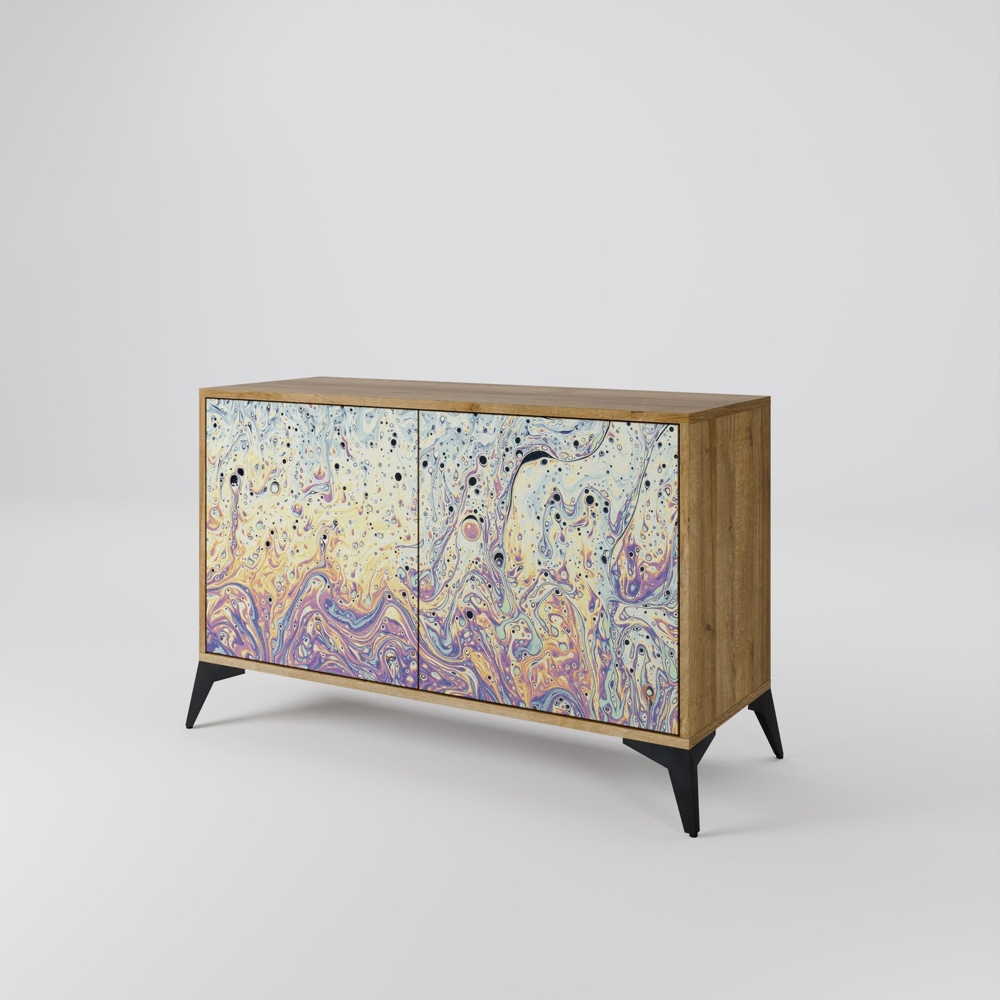 Credenza a 2 ante MOSAIC OF COLORS in effetto rovere