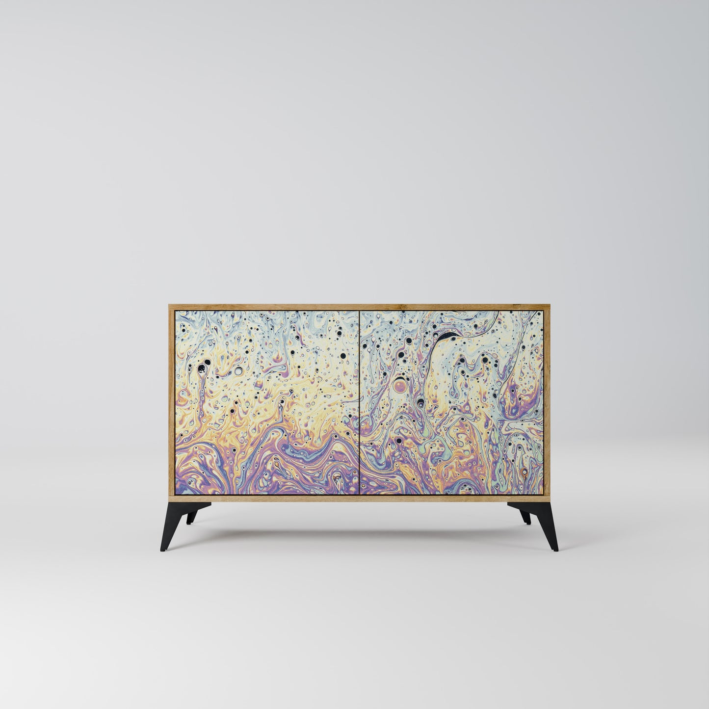 Credenza a 2 ante MOSAIC OF COLORS in effetto rovere