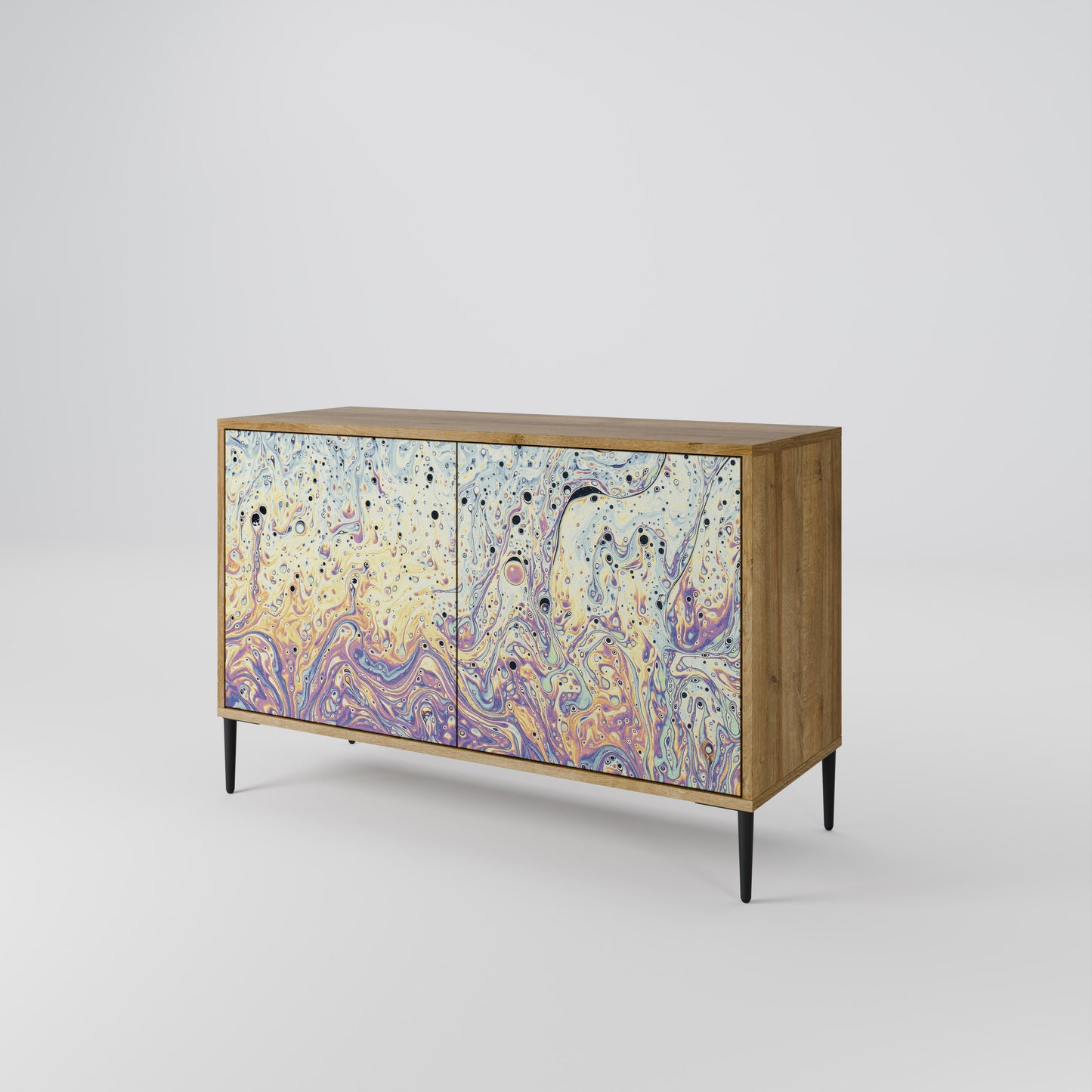 Credenza a 2 ante MOSAIC OF COLORS in effetto rovere