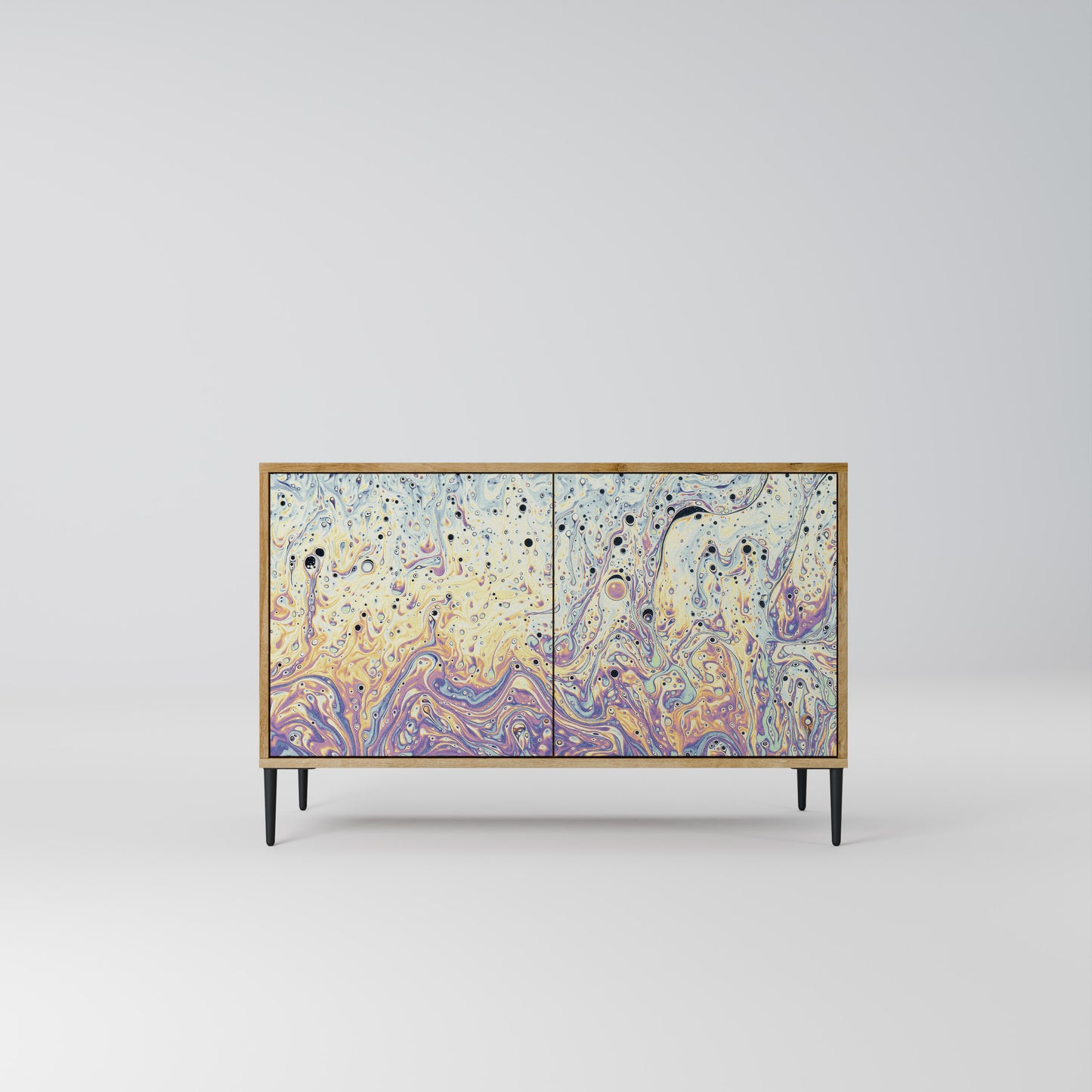 Credenza a 2 ante MOSAIC OF COLORS in effetto rovere