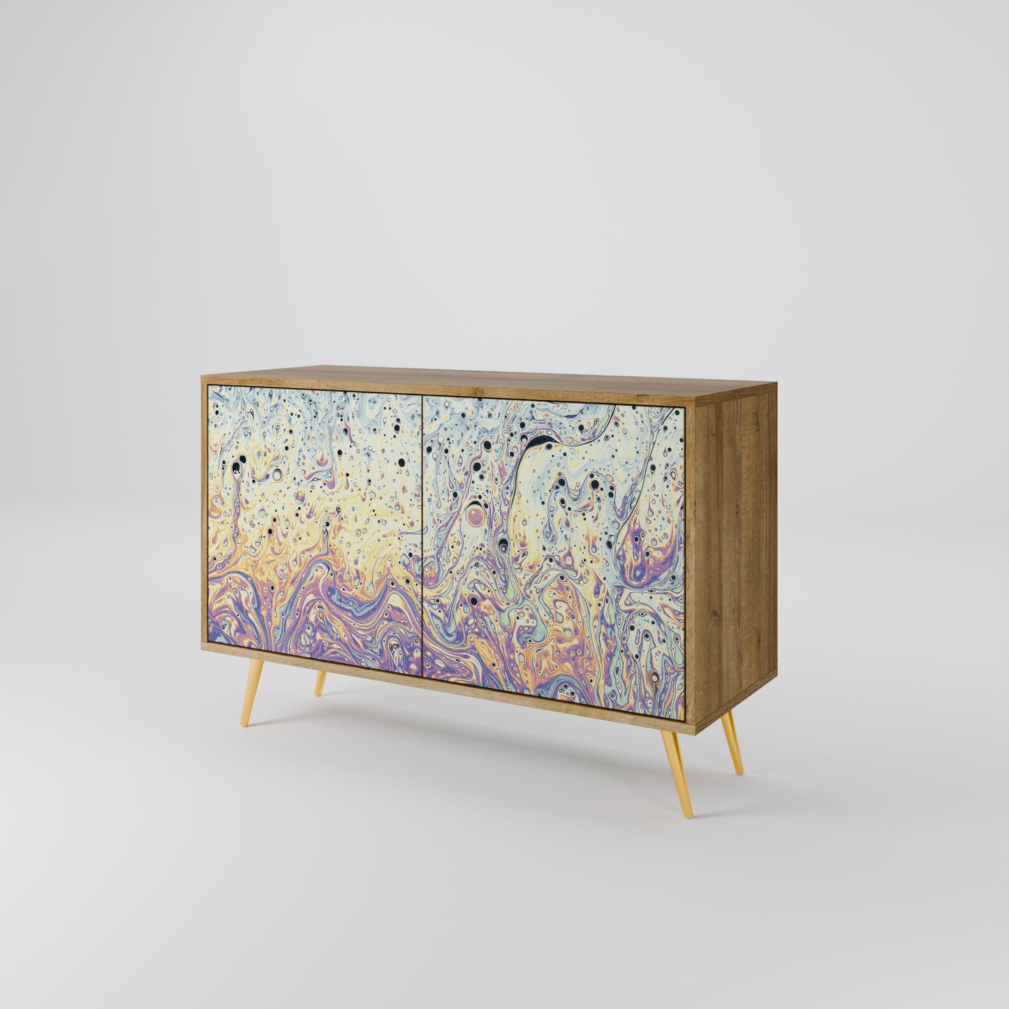 Credenza a 2 ante MOSAIC OF COLORS in effetto rovere