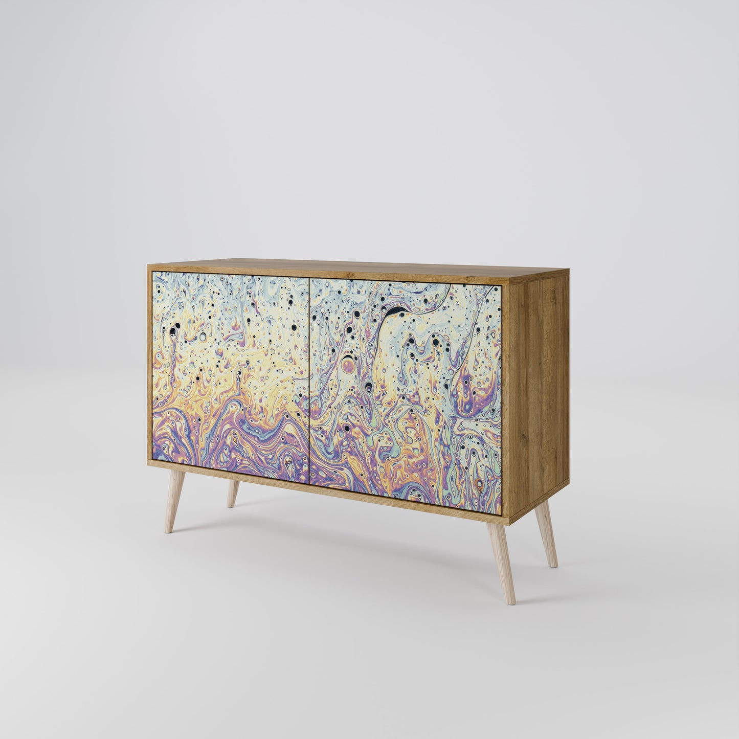 Credenza a 2 ante MOSAIC OF COLORS in effetto rovere