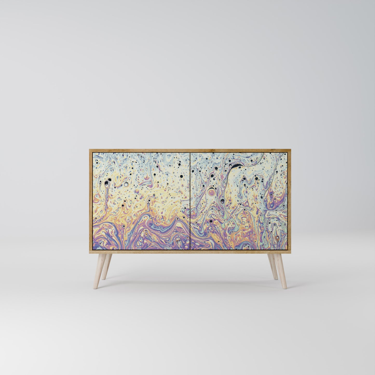 Credenza a 2 ante MOSAIC OF COLORS in effetto rovere