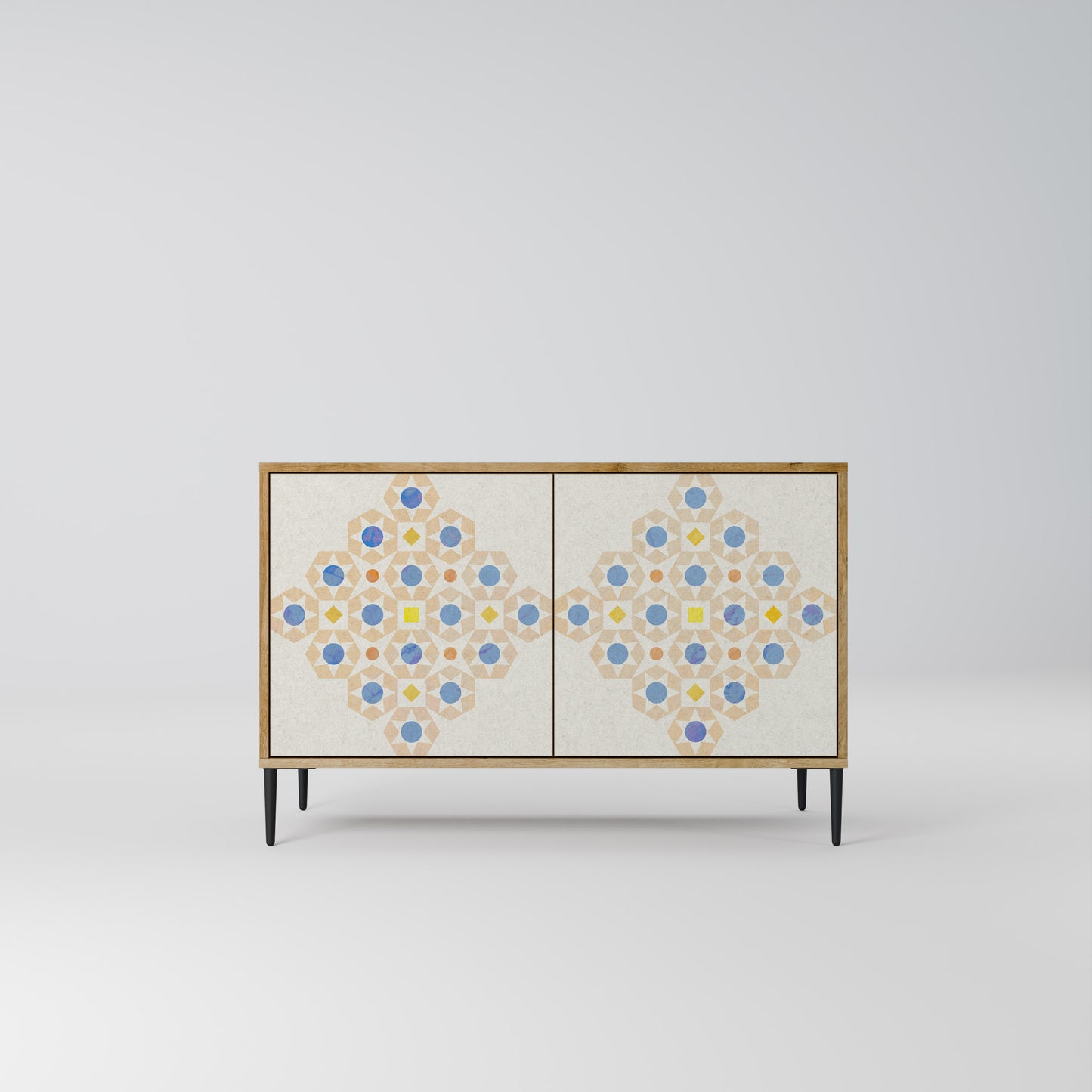 Credenza a 2 ante PATTERNED PRISM in effetto rovere