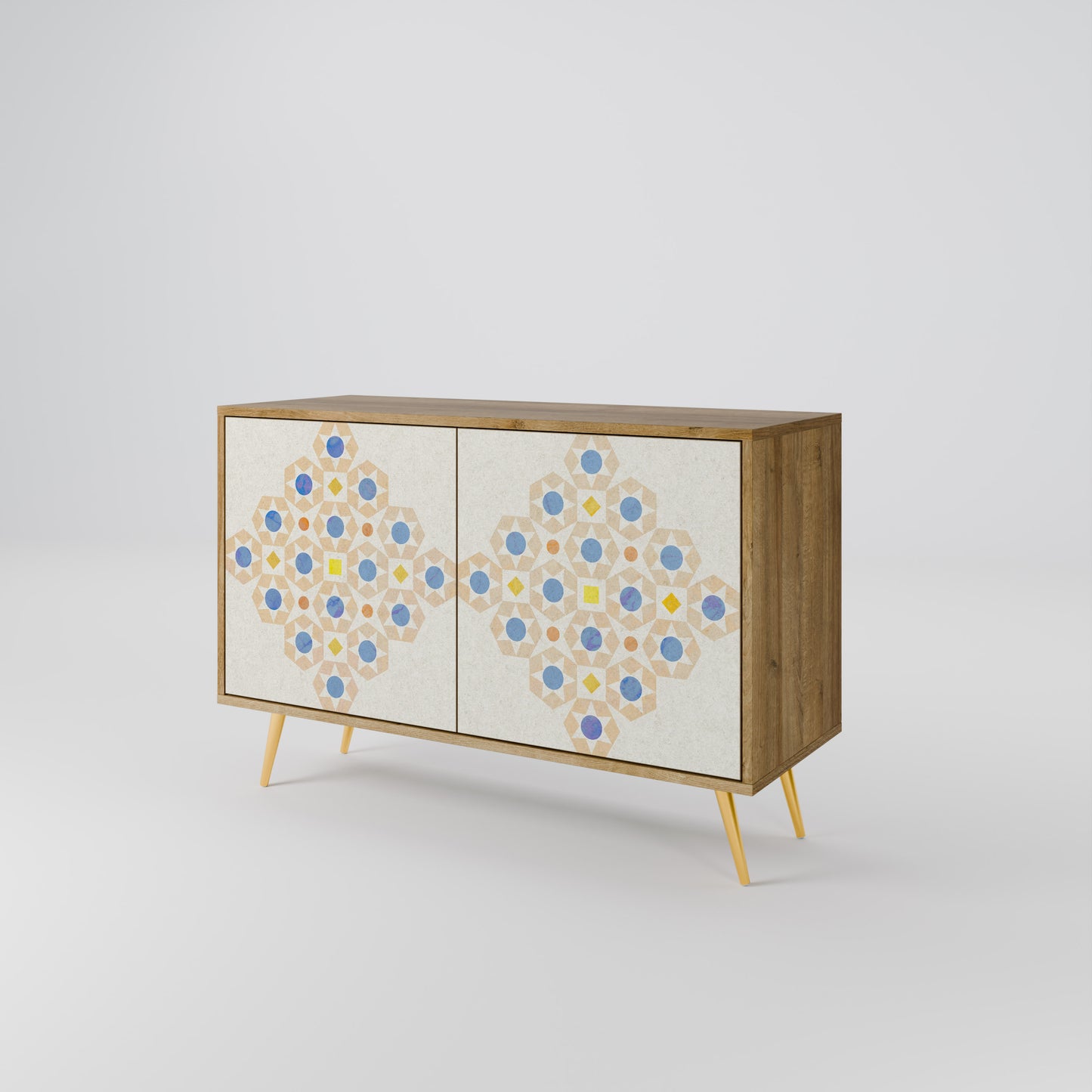 Credenza a 2 ante PATTERNED PRISM in effetto rovere