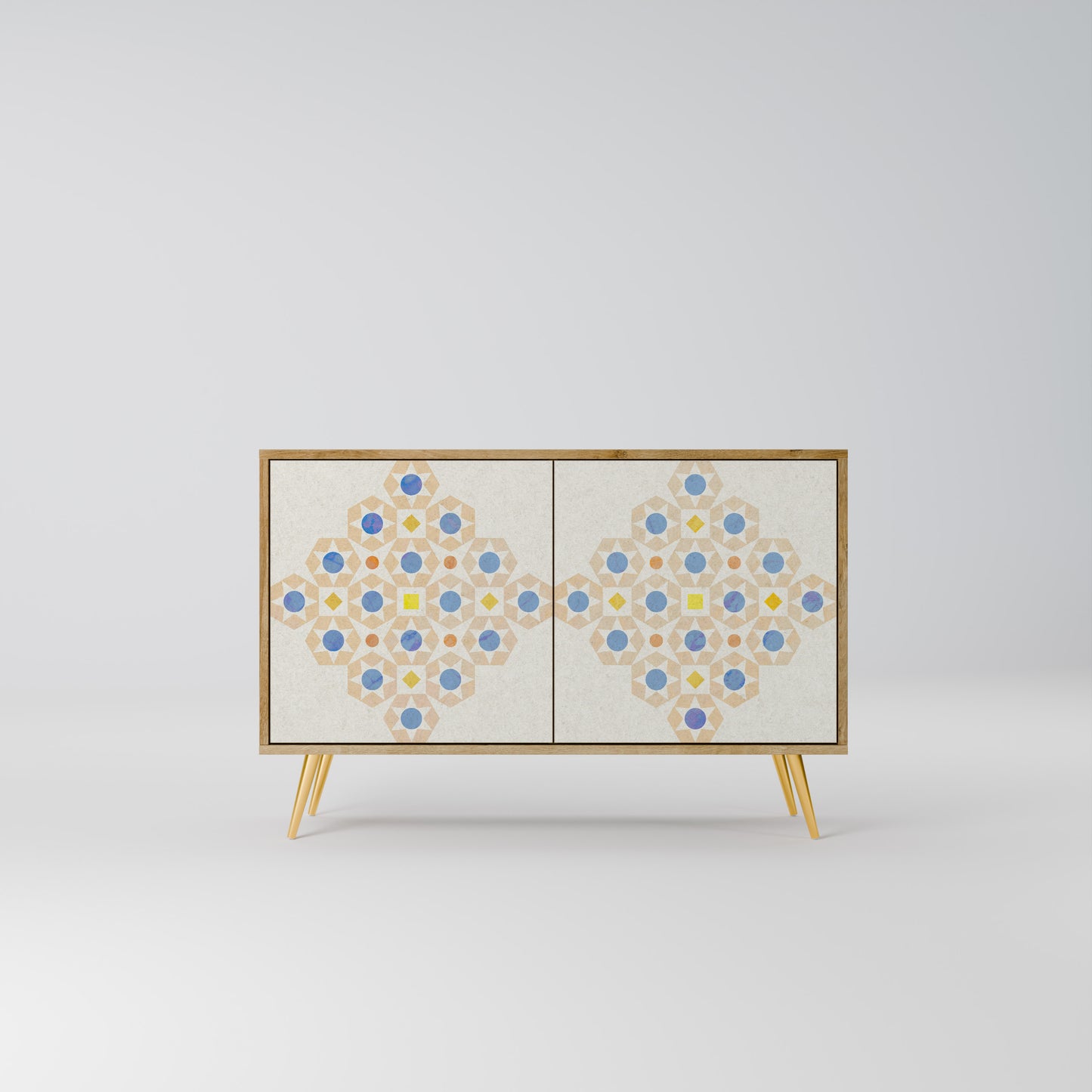 Credenza a 2 ante PATTERNED PRISM in effetto rovere