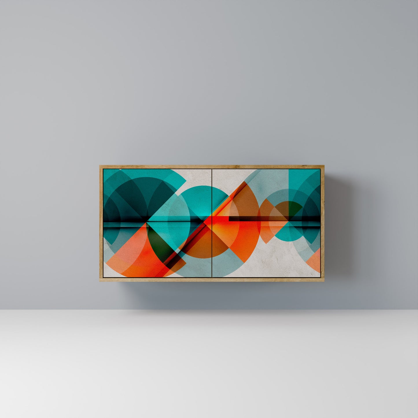 Credenza CIRCULAR RHAPSODY a 2 ante in effetto rovere