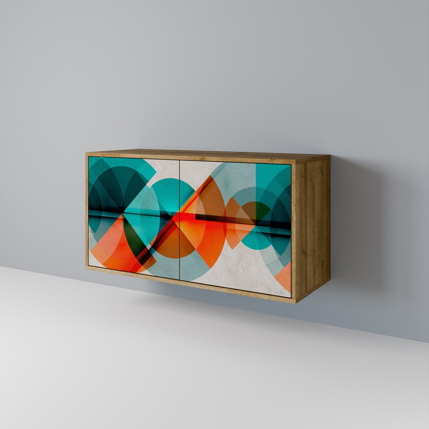 Credenza CIRCULAR RHAPSODY a 2 ante in effetto rovere