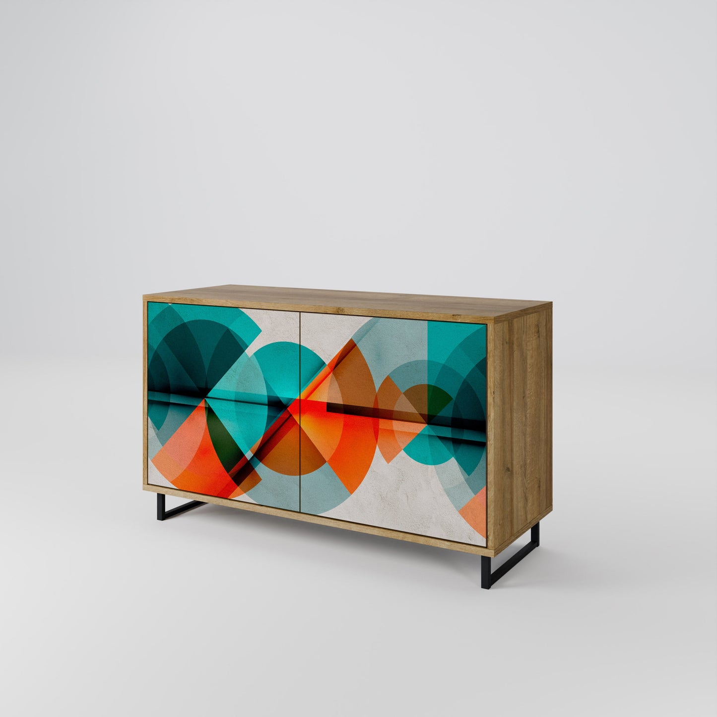 Credenza CIRCULAR RHAPSODY a 2 ante in effetto rovere