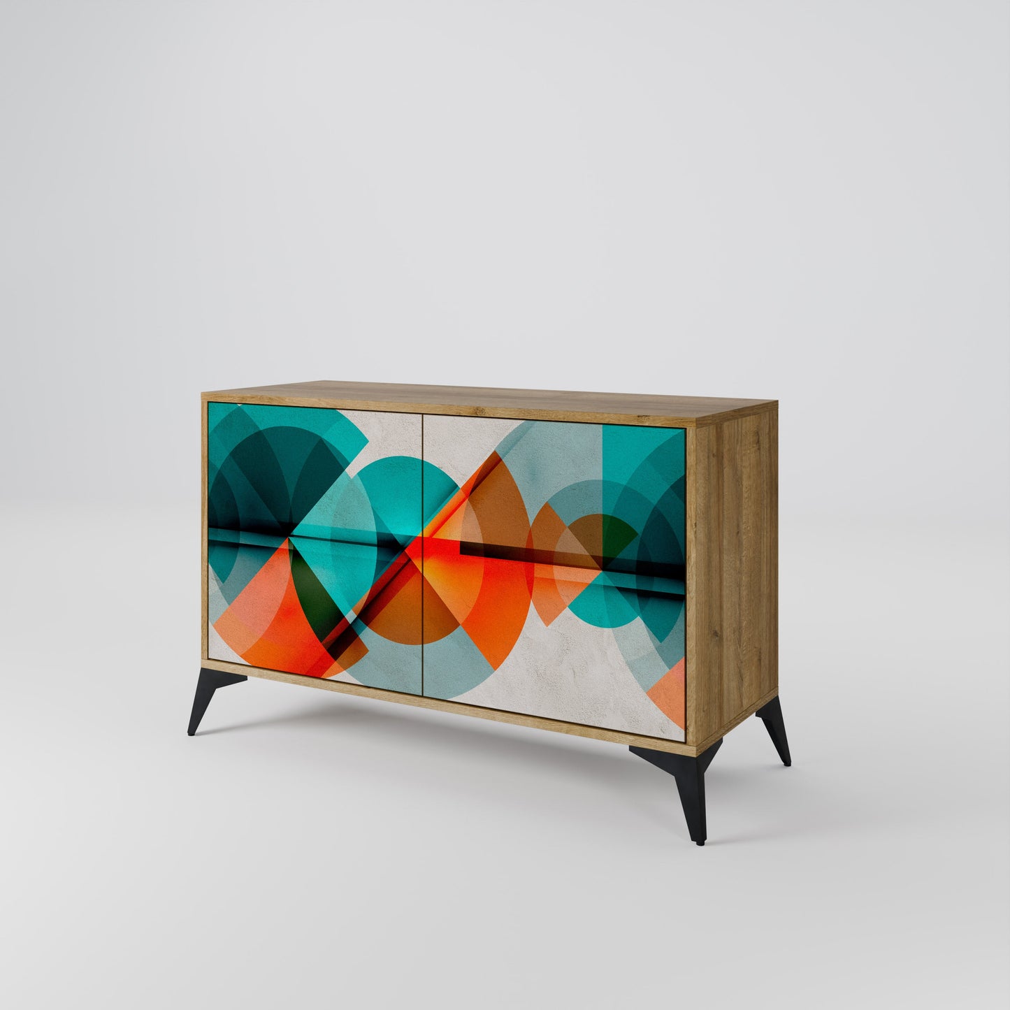 Credenza CIRCULAR RHAPSODY a 2 ante in effetto rovere