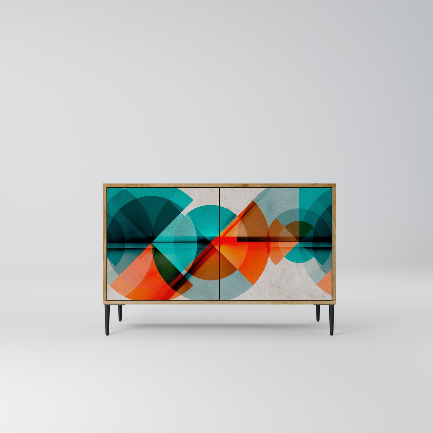 Credenza CIRCULAR RHAPSODY a 2 ante in effetto rovere