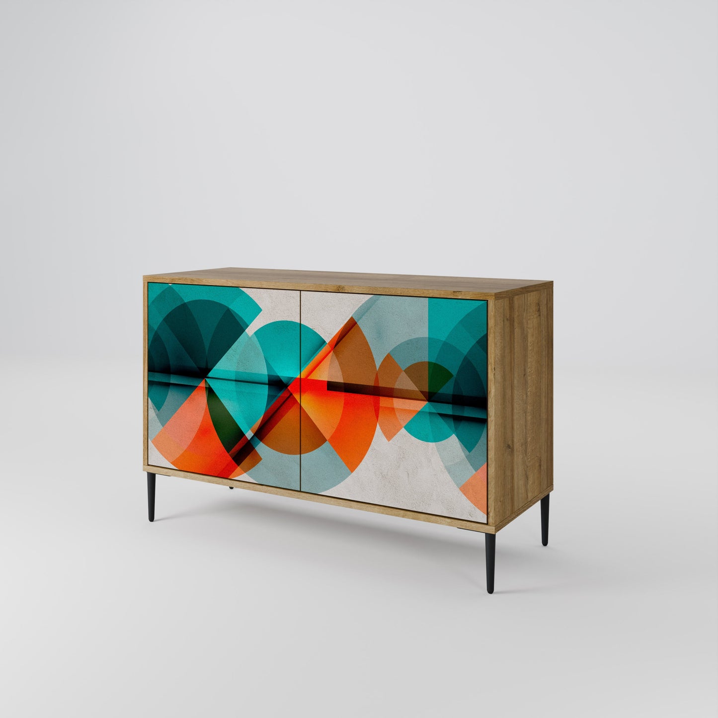 Credenza CIRCULAR RHAPSODY a 2 ante in effetto rovere