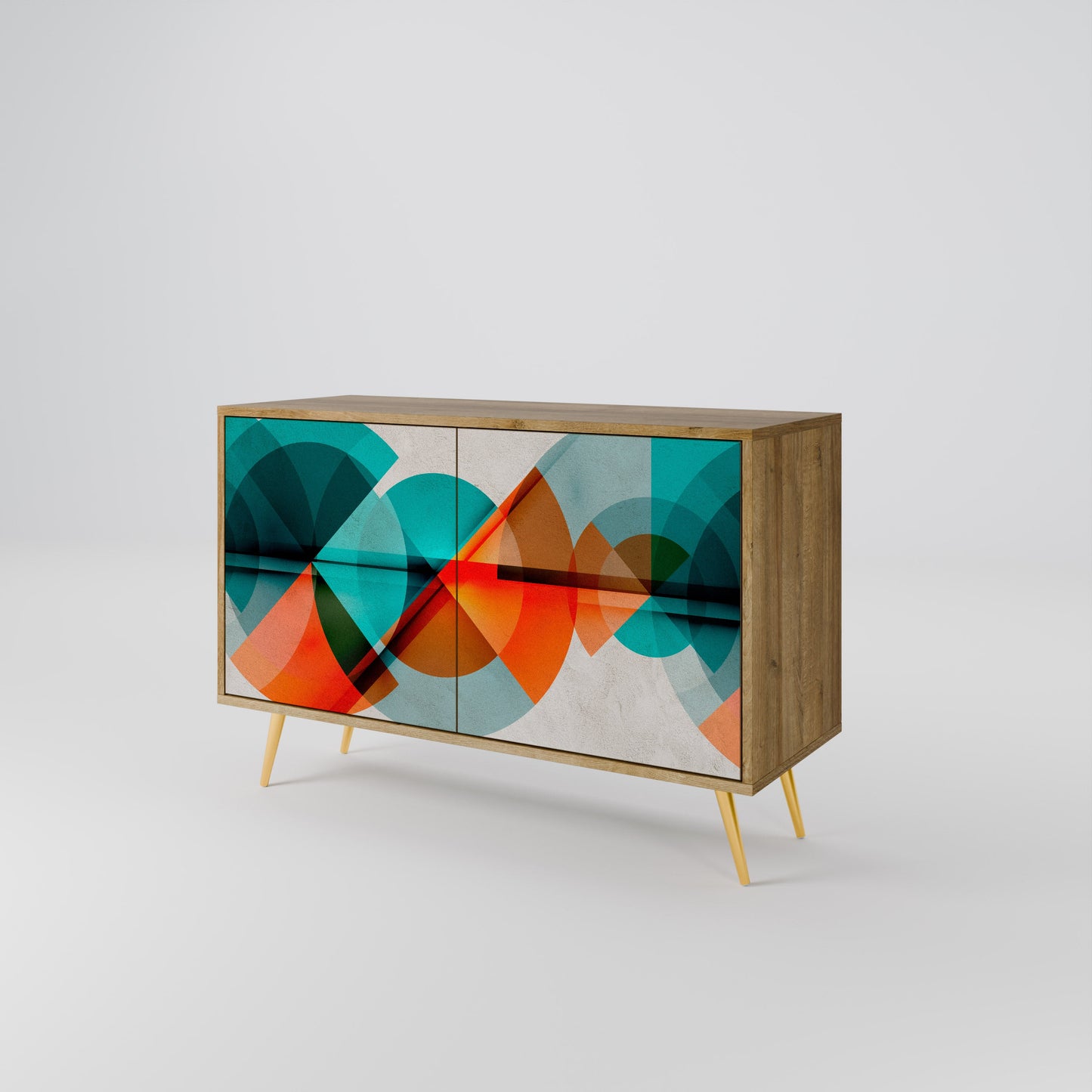 Credenza CIRCULAR RHAPSODY a 2 ante in effetto rovere