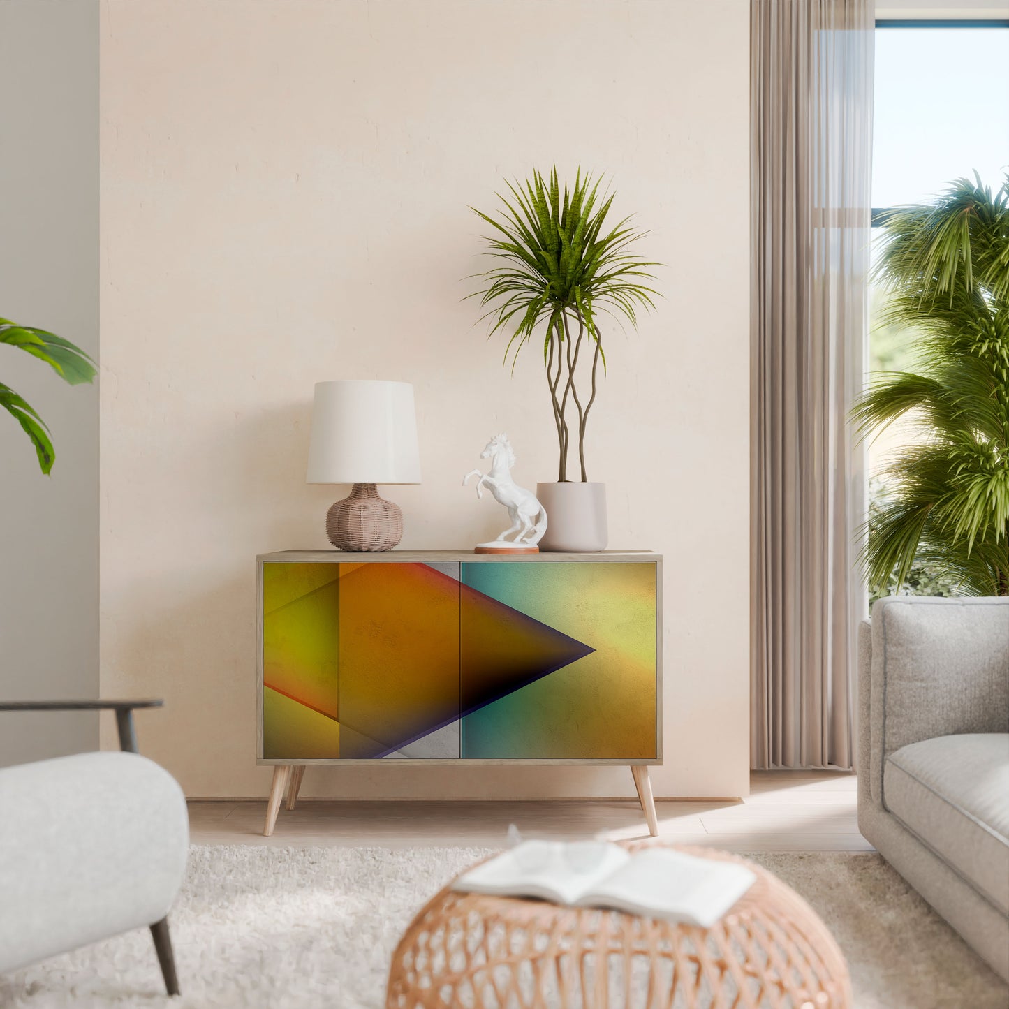 Credenza PIERCING SHARPNESS a 2 ante in effetto rovere