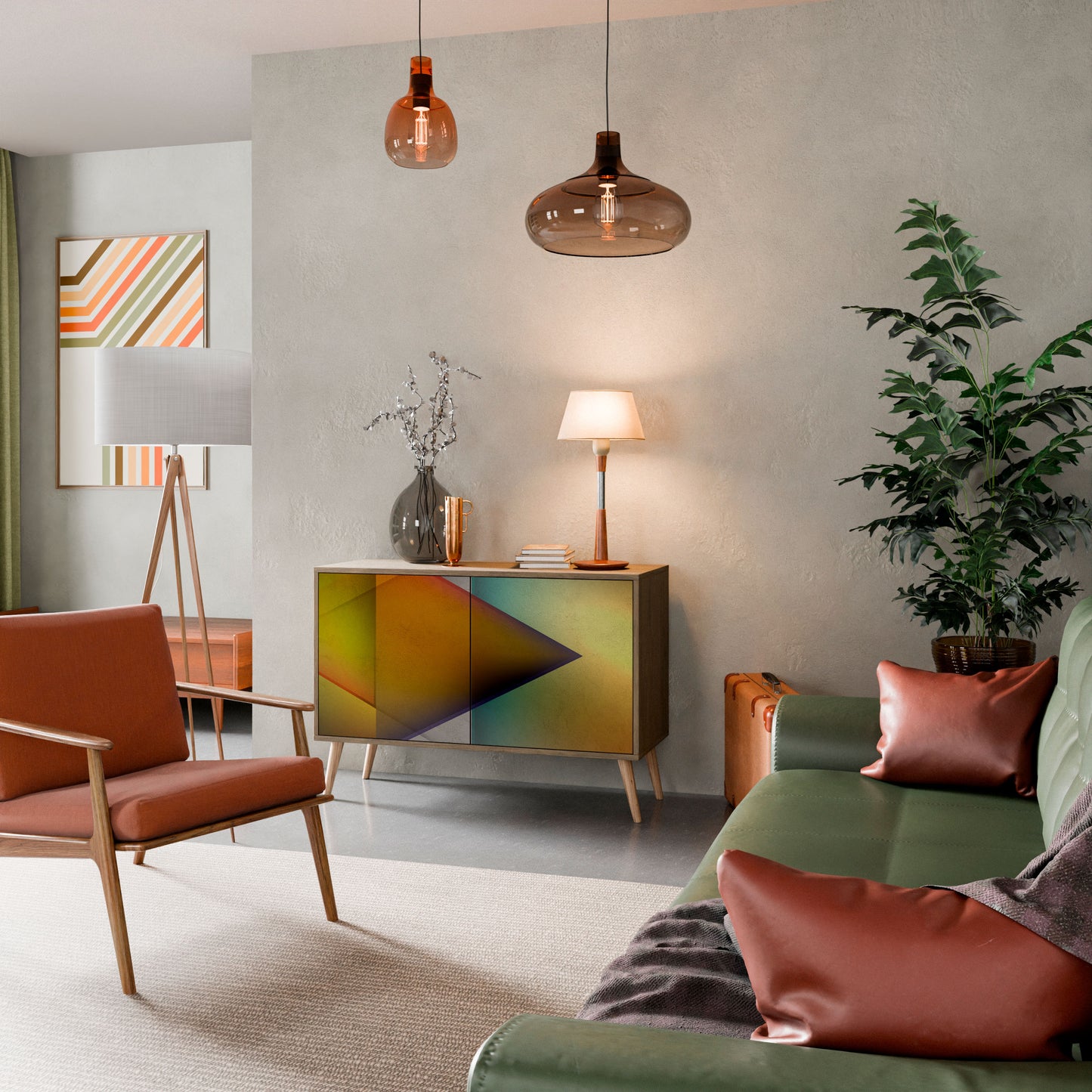 Credenza PIERCING SHARPNESS a 2 ante in effetto rovere