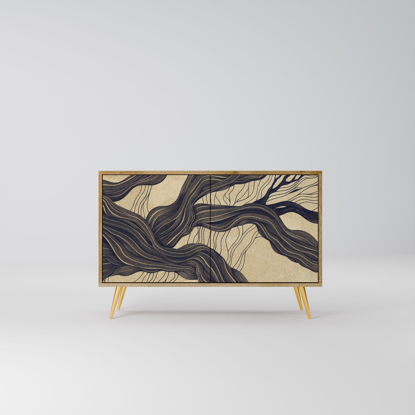 Credenza a 2 ante UNIFIED FRAGMENTS in effetto rovere