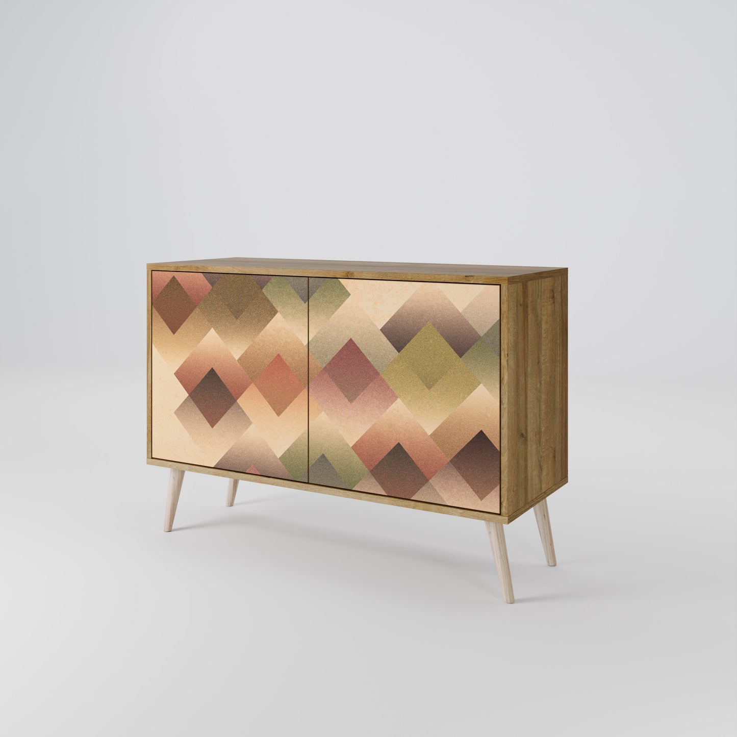 Credenza a 2 ante GEOMETRIC FUSION in effetto rovere