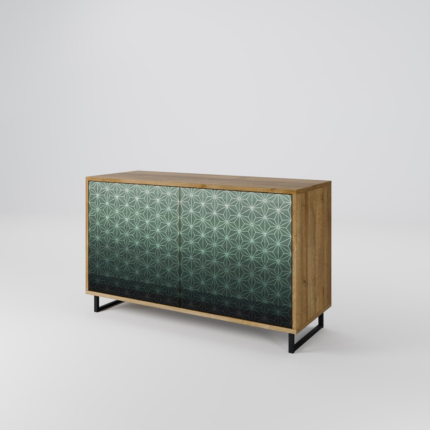 Credenza ORNAMENTAL GLIMMER a 2 ante in effetto rovere