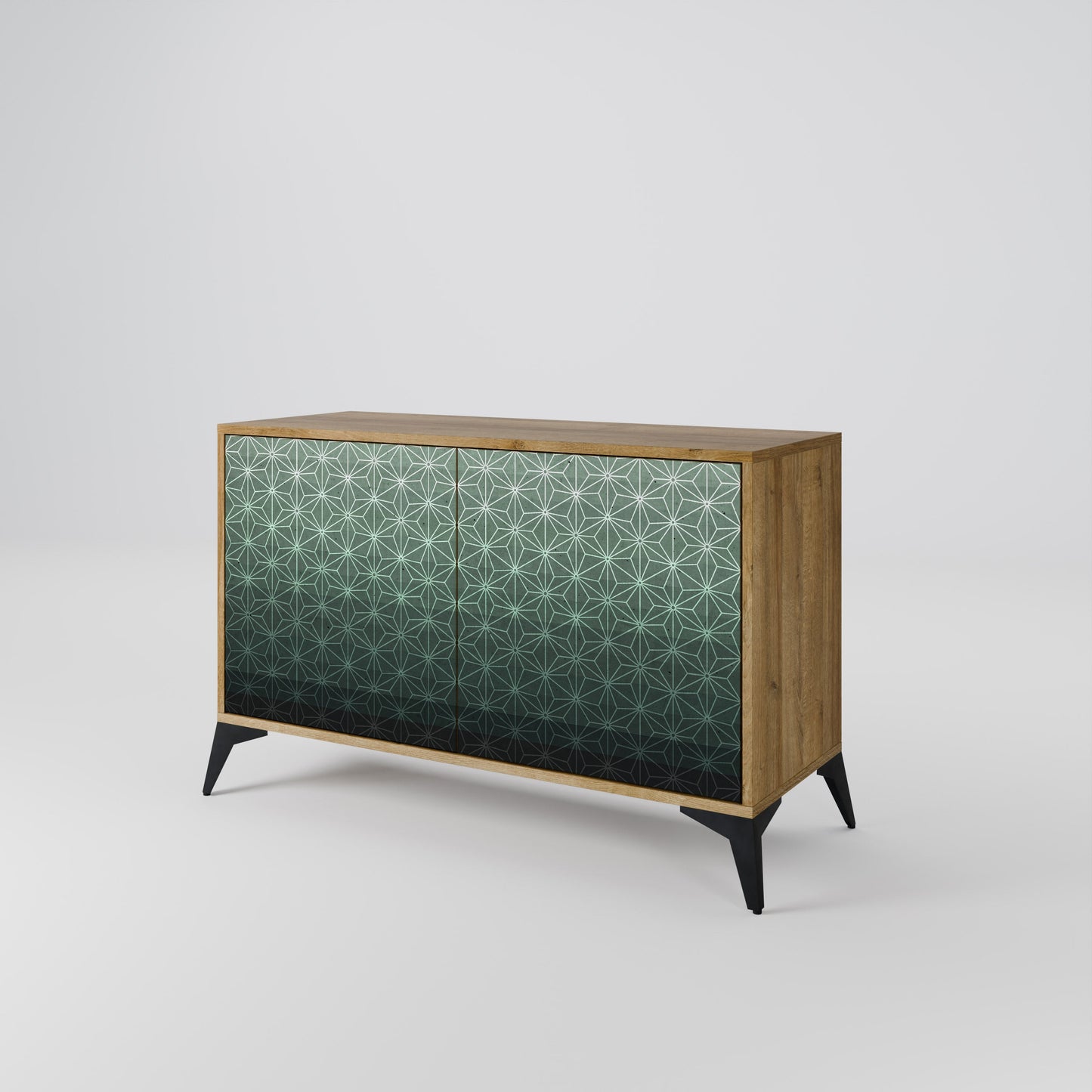 Credenza ORNAMENTAL GLIMMER a 2 ante in effetto rovere