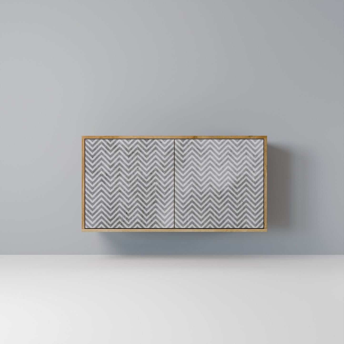 Credenza CONCRETE ZIG ZAG a 2 ante in effetto rovere