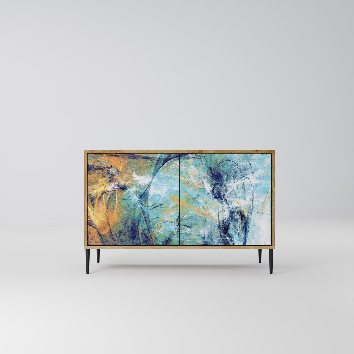 Credenza a 2 ante PENSIERI ASTRATTE in effetto rovere