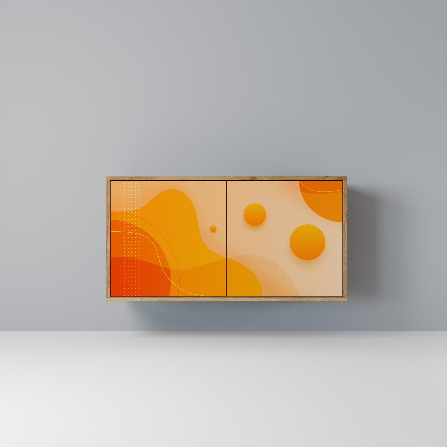 Credenza a 2 ante ORANGE ARRANGEMENT in effetto rovere
