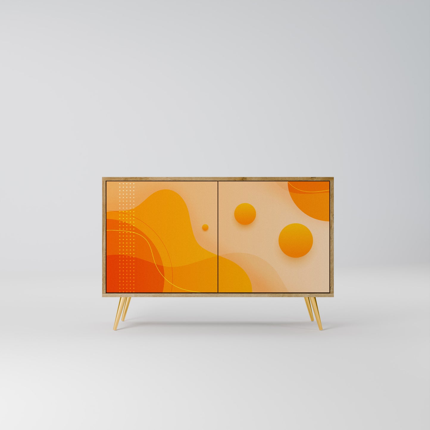 Credenza a 2 ante ORANGE ARRANGEMENT in effetto rovere