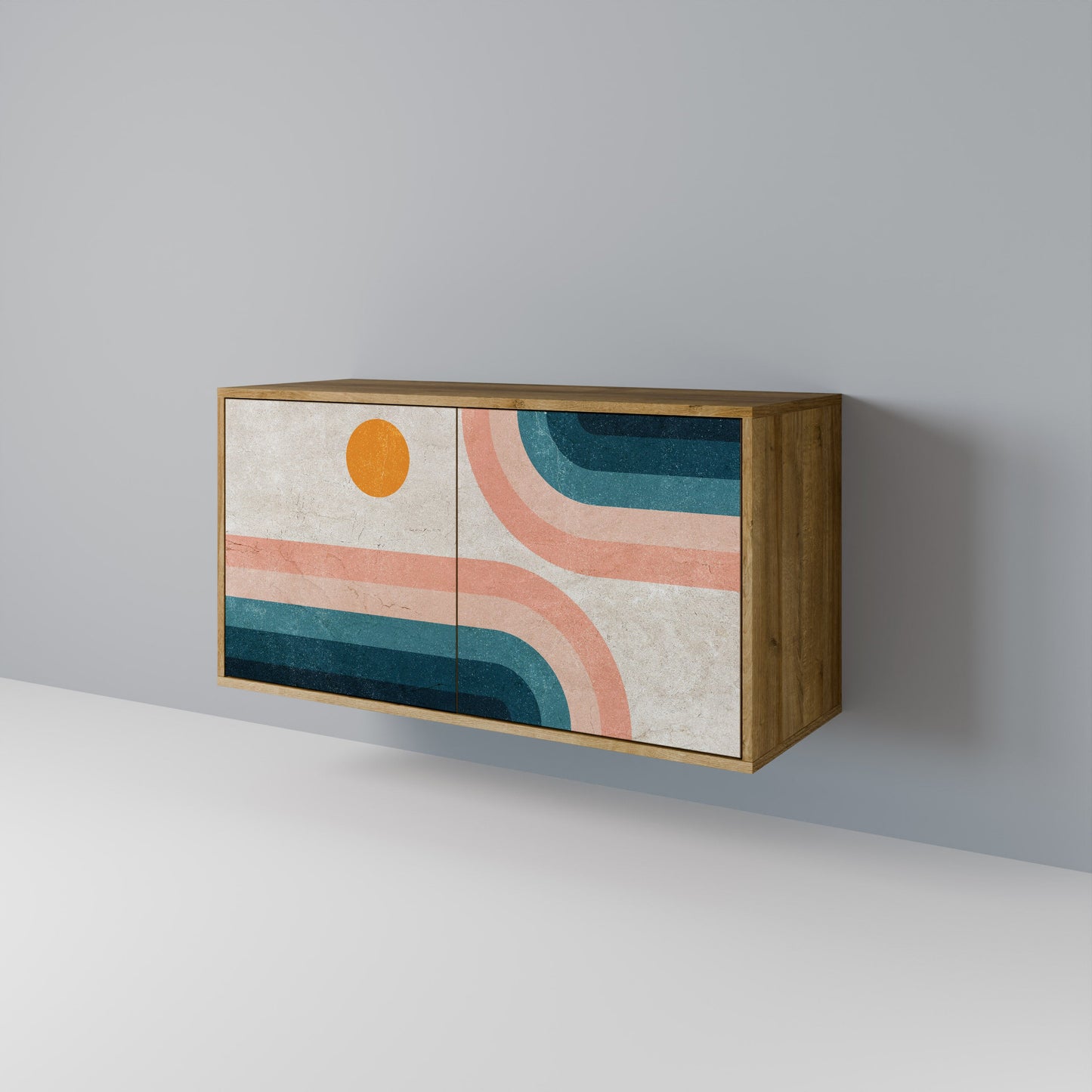 Credenza TWO HALVES a 2 ante in effetto rovere