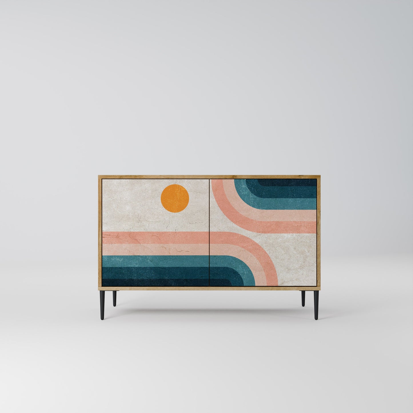 Credenza TWO HALVES a 2 ante in effetto rovere