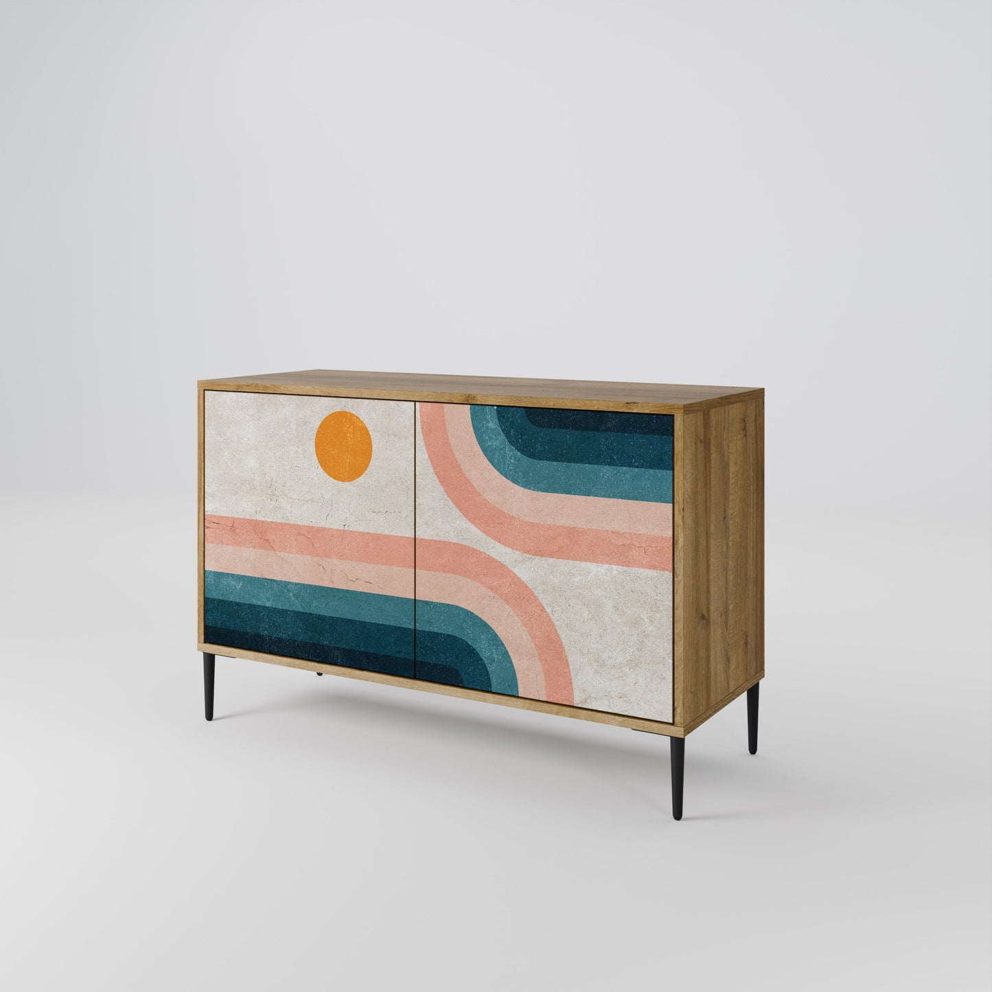 Credenza TWO HALVES a 2 ante in effetto rovere