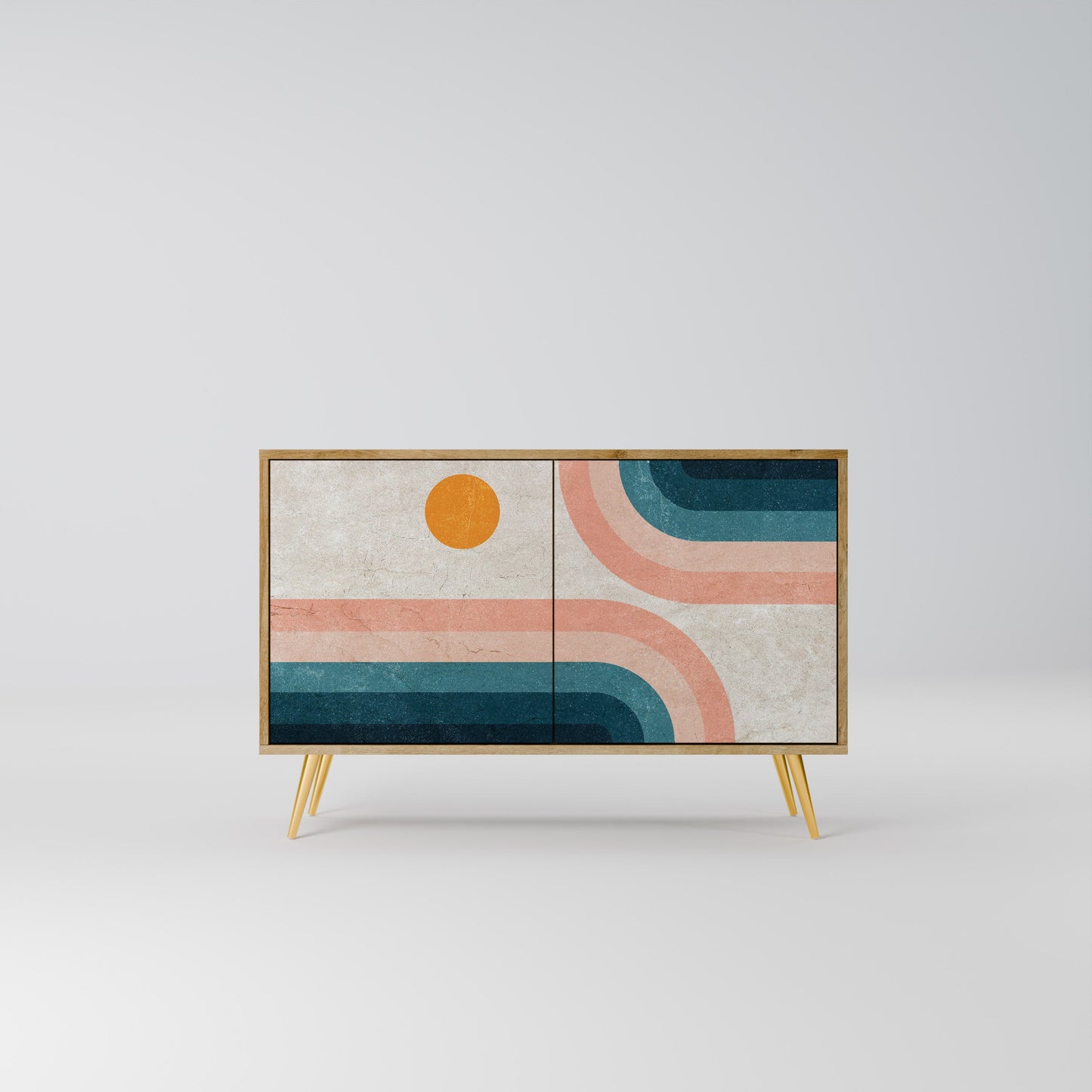 Credenza TWO HALVES a 2 ante in effetto rovere