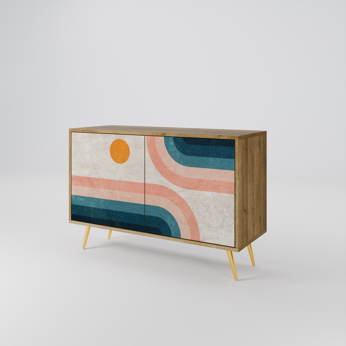 Credenza TWO HALVES a 2 ante in effetto rovere