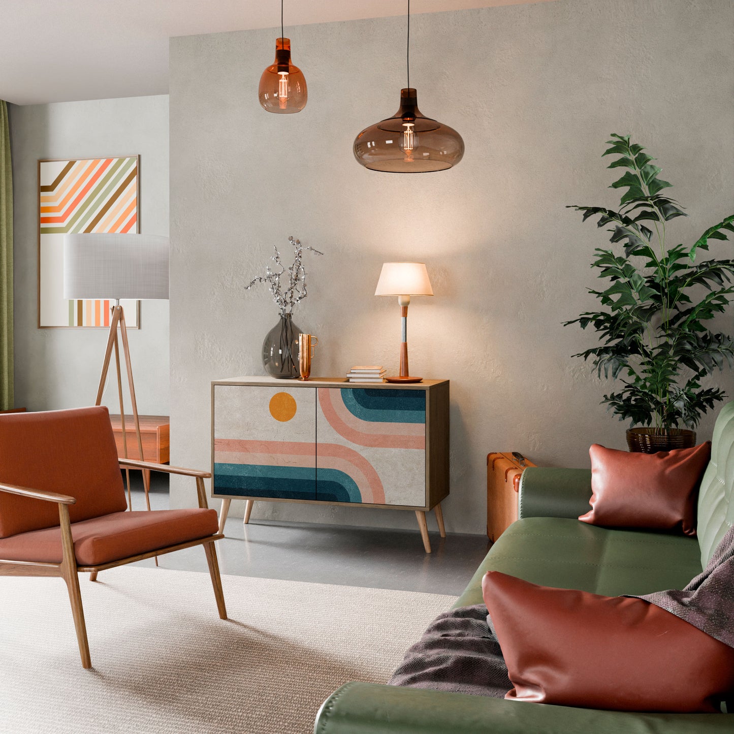 Credenza TWO HALVES a 2 ante in effetto rovere