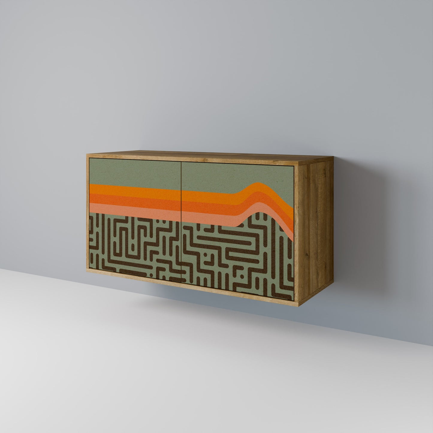 Credenza a 2 ante SIMPLE SOLUTIONS in effetto rovere